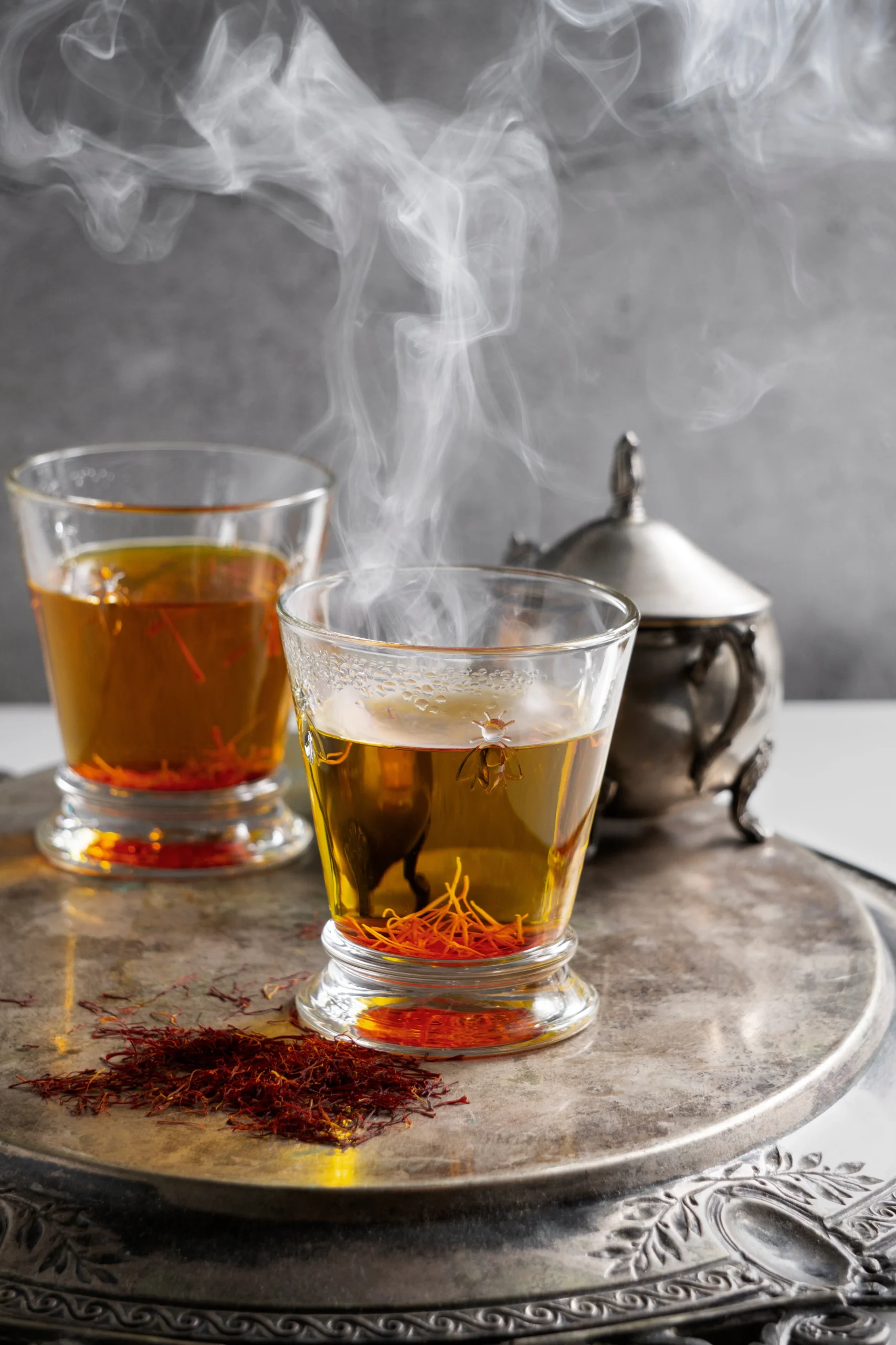close up saffron infusion